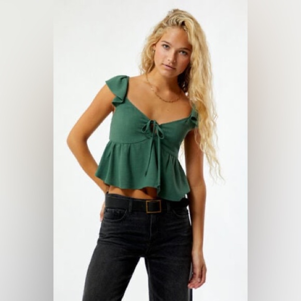 PACSUN LA Hearts Keyhole Babydoll Top